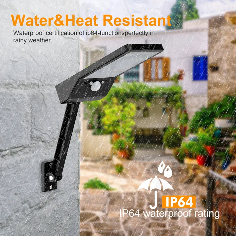 Outdoor Solar Power Street Wall Lamp PIR Motion Sensor