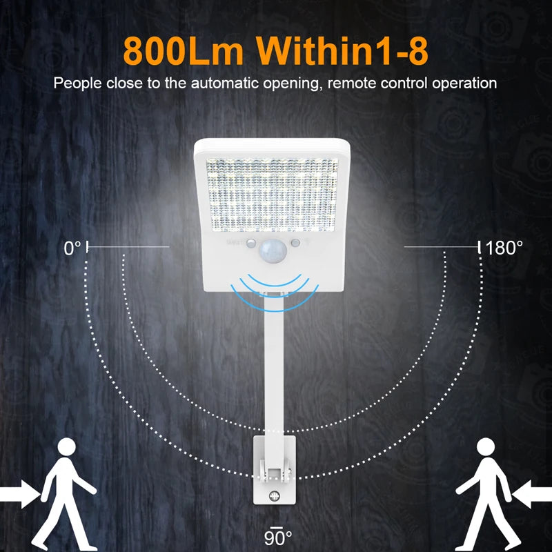 Outdoor Solar Power Street Wall Lamp PIR Motion Sensor