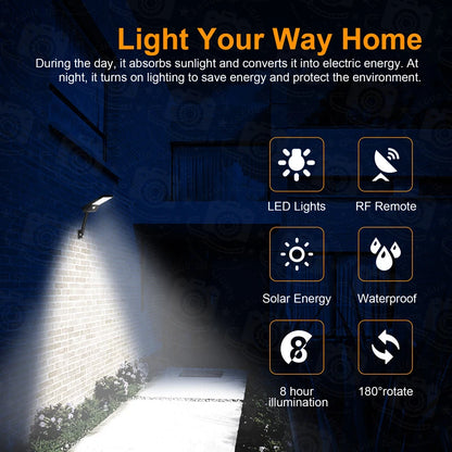 Outdoor Solar Power Street Wall Lamp PIR Motion Sensor