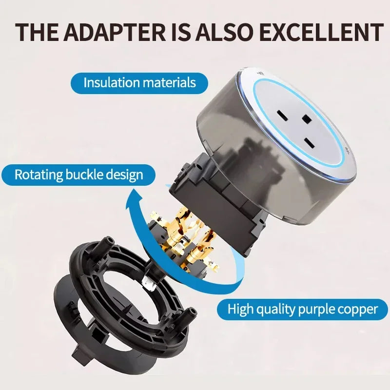 Wall power rail socket with switch