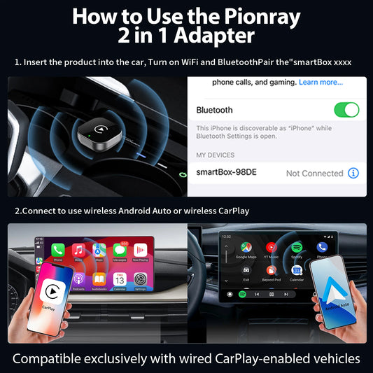 New 2 in 1 Wireless CarPlay & Android Auto Wireless Adapter