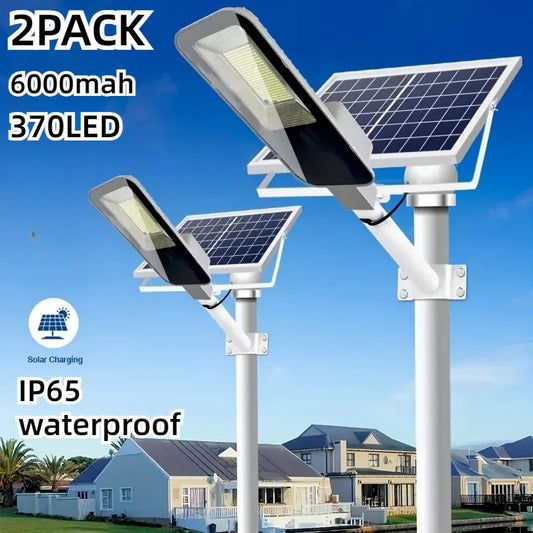 2PCS 200W Powerful Solar Light Outdoor Solar Street Light 6000mah