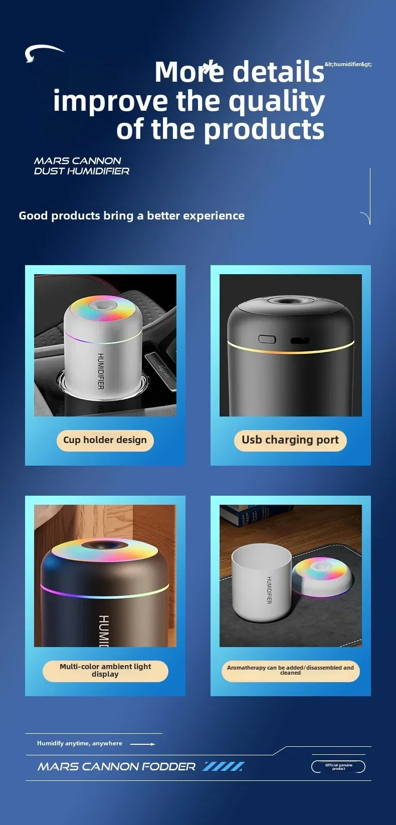 Car / Home Mini Air Humidifier 180ML