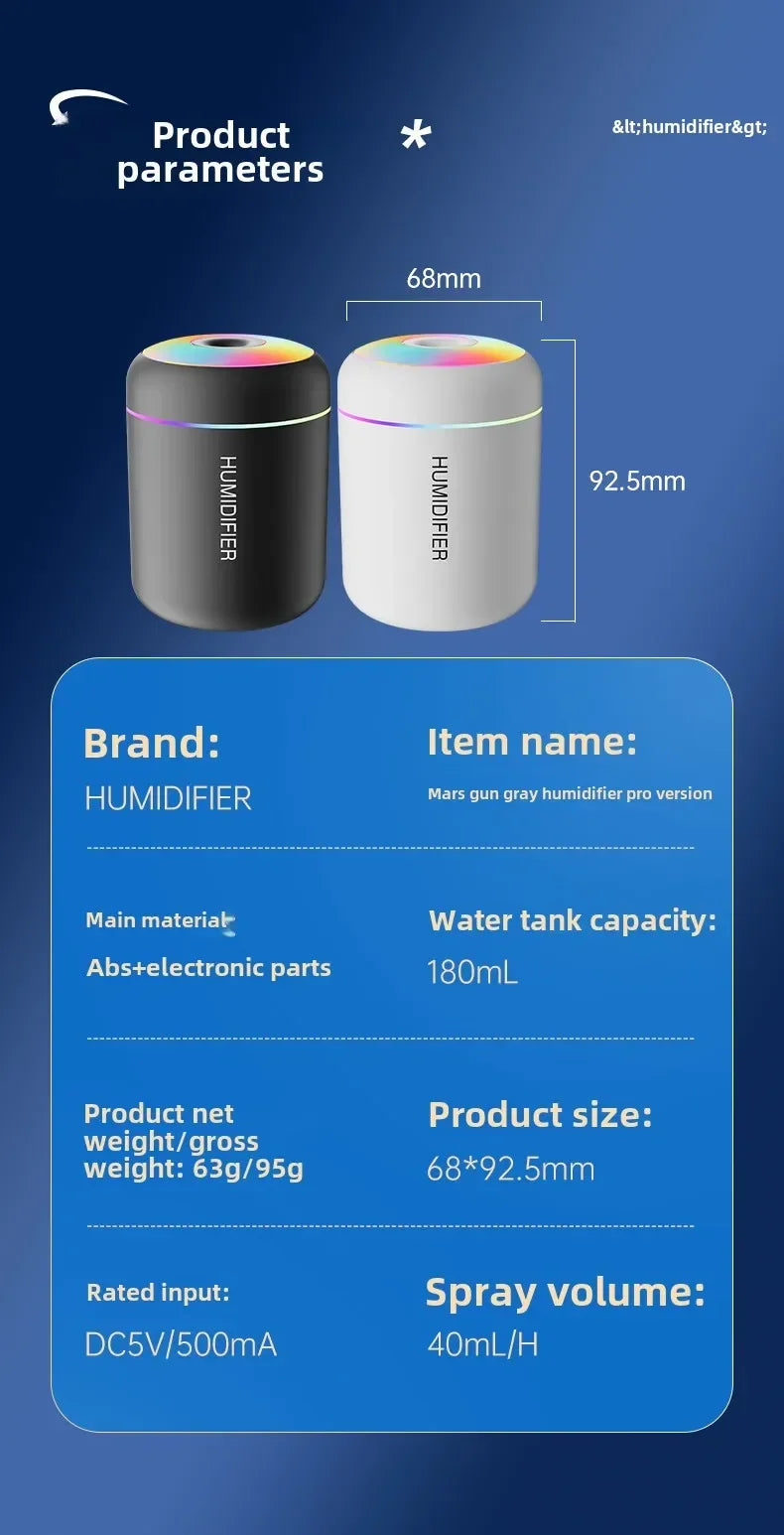 Car / Home Mini Air Humidifier 180ML