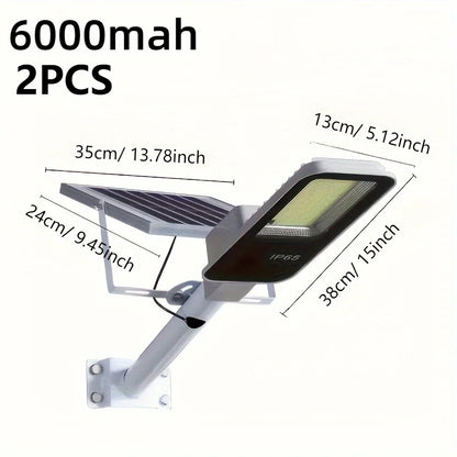 2PCS 200W Powerful Solar Light Outdoor Solar Street Light 6000mah
